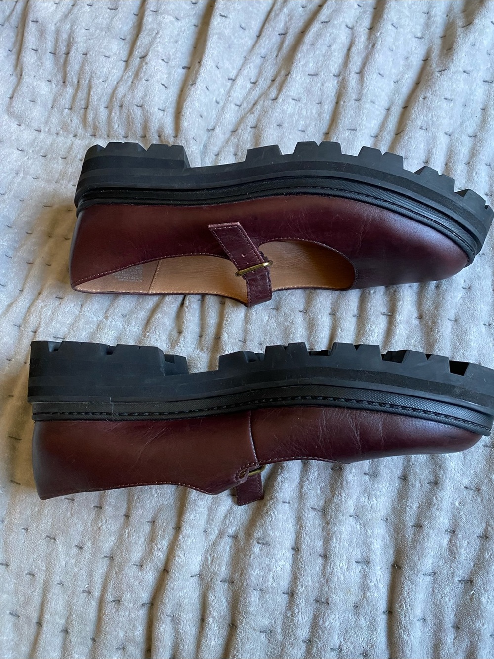 Madewell Wine Leather Mary Jane with Black Lug Sole - Picture 6 of 9